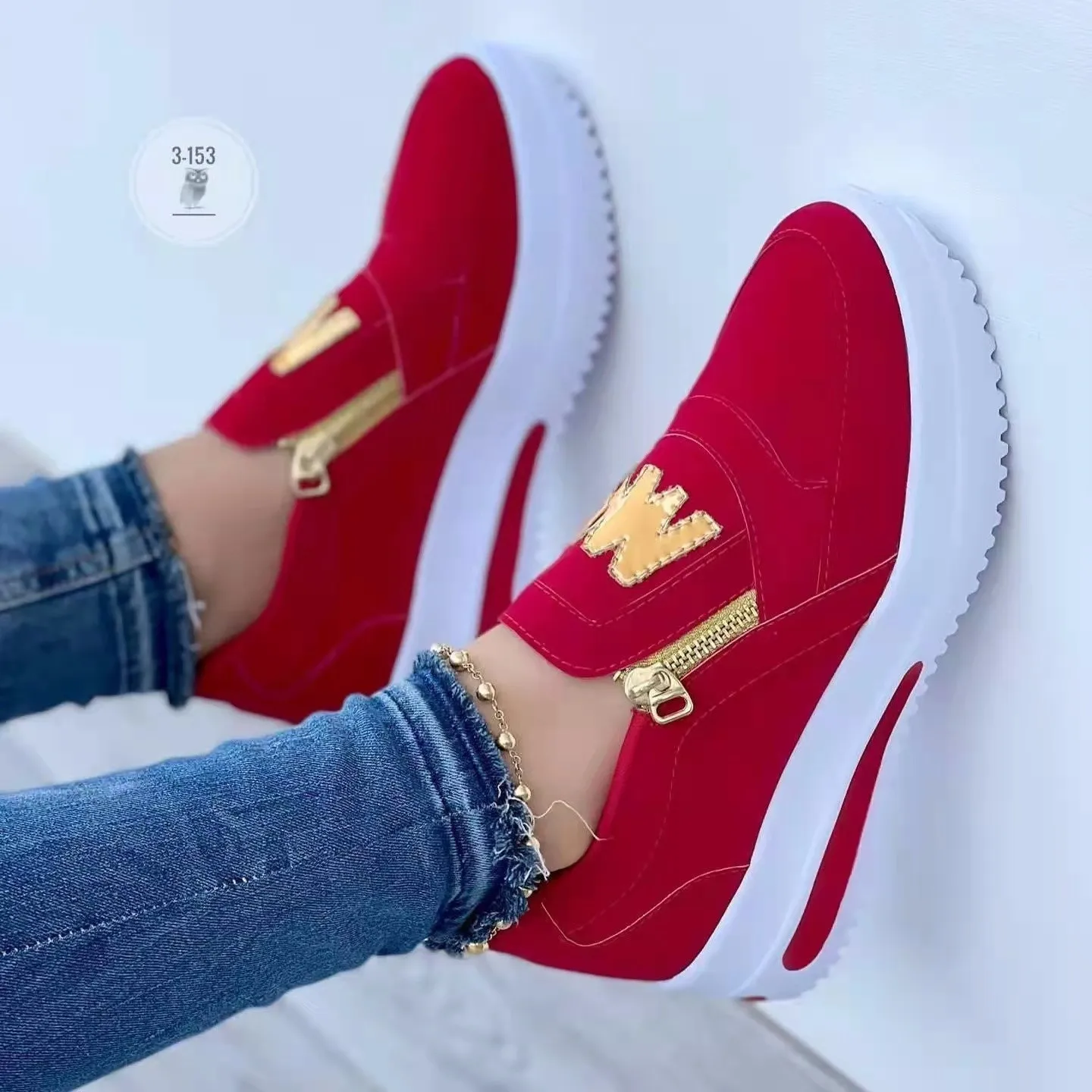 Dames Casual Sneakers M Bedrukt Rits Platform Plus Maat Gevulkaniseerde Schoenen Zapatillas Mujer Sapato Plataforma Feminino M