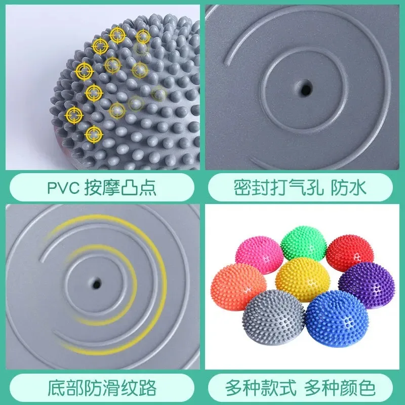 16cm Yoga Ball PVC Inflatable Massage Point Half Fit Ball Balance Trainer Stabilizer GYM Pilates Fitness Balancing