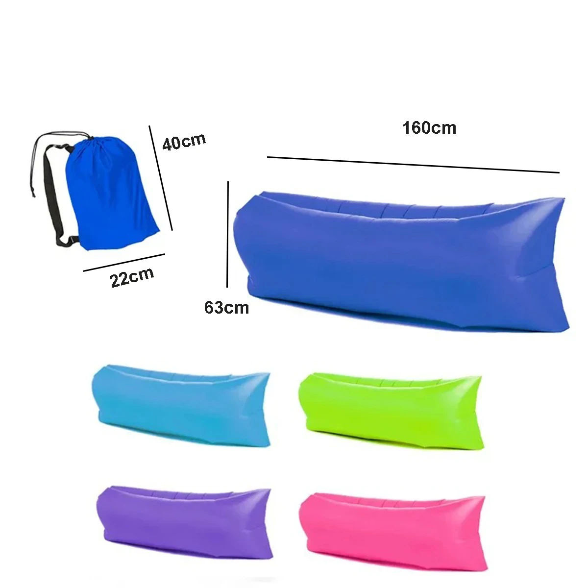 Inflatable Sofa Folding Lazy Inflatable Sofa Outdoor Camping Portable Air Bed Bean Bag Beach Park Music Festival Concert Recliner Outdoor Gear
