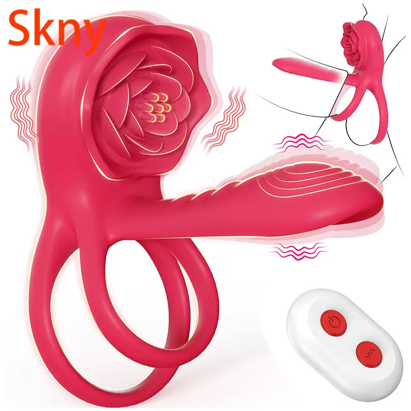 Leistungsstarke Rose Penis Cock Ring Vibrator Penis Sleeve Saugen Stimulator G-punkt Weibliche Nippel Klitoris Massager Sex Spielzeug für paar 1