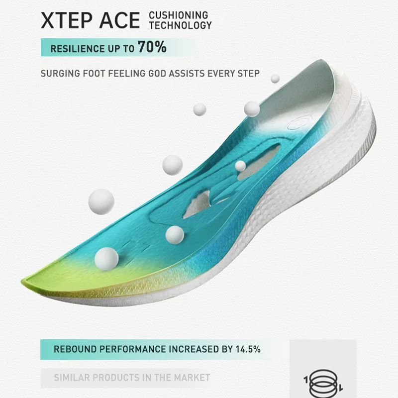 Xtep 2000KM 운동화 남성 충격 흡수 TPU 지원 전문 스포츠 신발 가볍고 편안한 운동화 877319110044