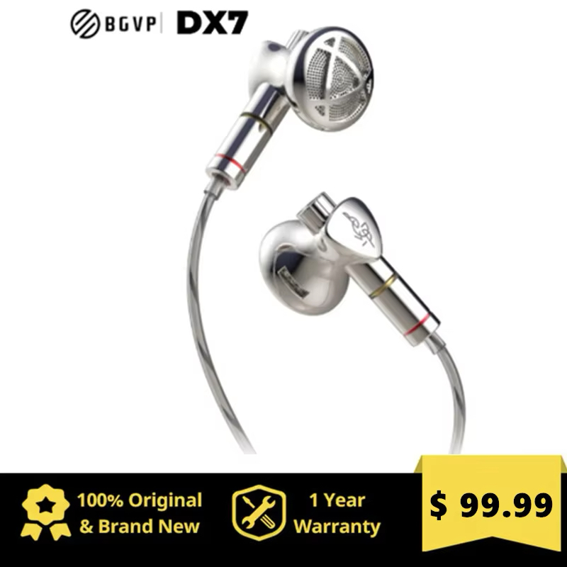BGVP DX7 HIFI In-Ear Earphones New 14.2mm Carbon Composite Dynamic Diaphragm Flat Head Earbuds MMCX 3.5mm/4.4mm Plug Replaceable