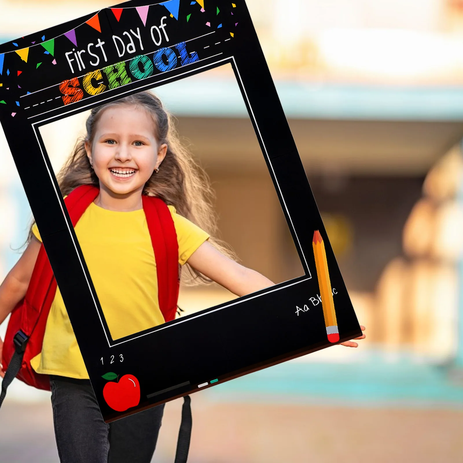 새 학기 시작 사진 부스 프레임 컷아웃 세트 첫날 사진 촬영을 위한 환영 장식 학생 교사 축하 행사