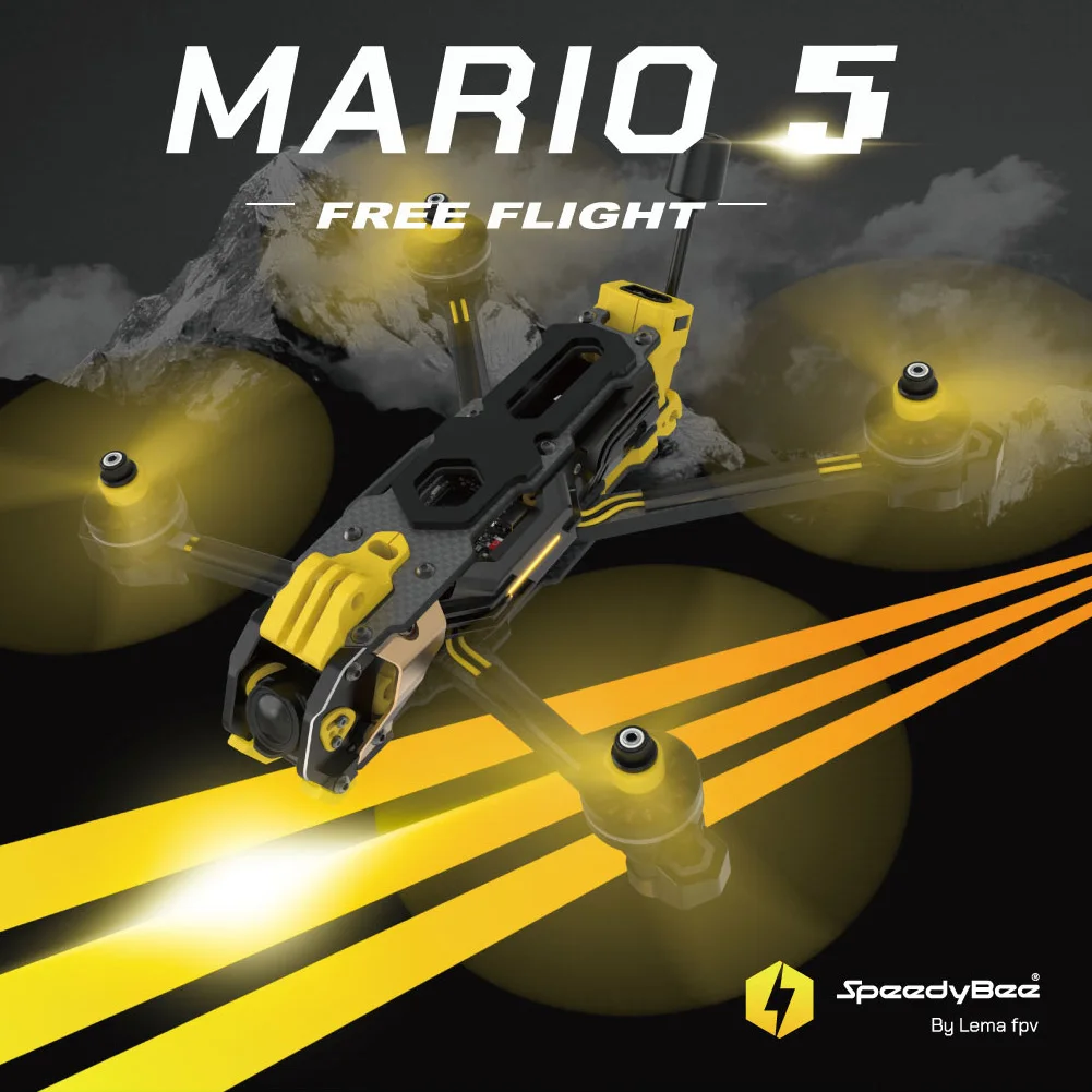 SpeedyBee Mario 5 Frame 5 inch DC / XH Version with Carbon Fiber Plate FPV Freestyle RC Racing Drone For O3 / O4 PRO thumbnail 2