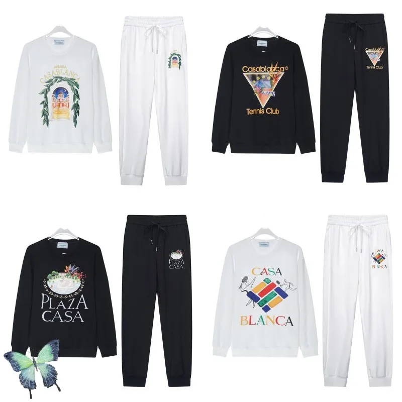 

Dropshipping Casablanca Sweatshirts Starry Castle Letter Print Pullover Men Women Streetwear Casual Sweatpants Casa Sweatshirts