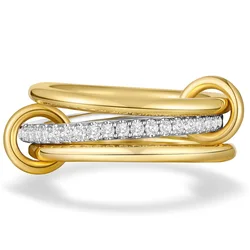 Elegant Two - Tone Copper Stacking Ring - Chic & Hypoallergenic Women's Jewelry - 5 (R05544 - 5 - 5)