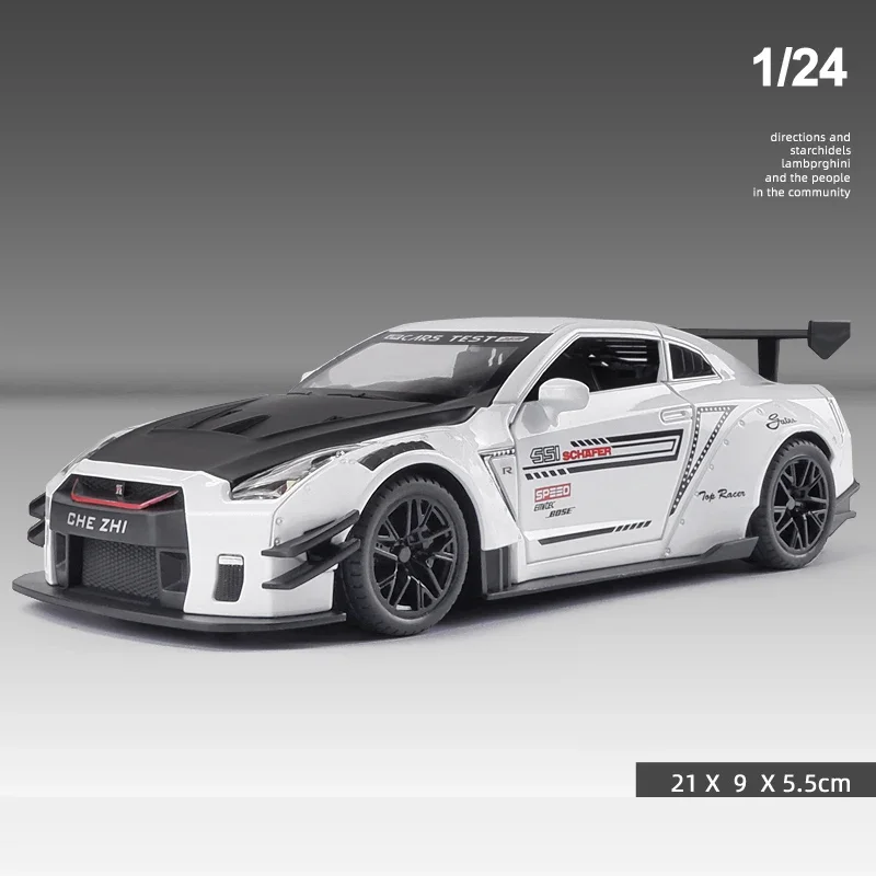 GTRレーシングカー合金車モデル1:32子供用金属製おもちゃ車 ディスプレイ装飾 | 日産gtr-子供用合金レーシングカー,スケール1:32,ダイ