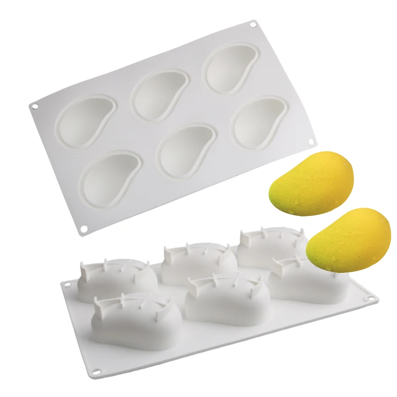 Description Picture 3 of itemMeibum Mangifera Design Silicone Cake Moulds Fruit Mousse 6 Cavity Mango Pastry Baking Tools Dessert Kitchen Bakeware
