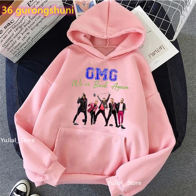 Vintage Gray Cap Hoodies Women'S Clothing Backstreet Boys Band Graphic Print Sweatshirt Femme Winter/Autumn/Spring Coat Tops