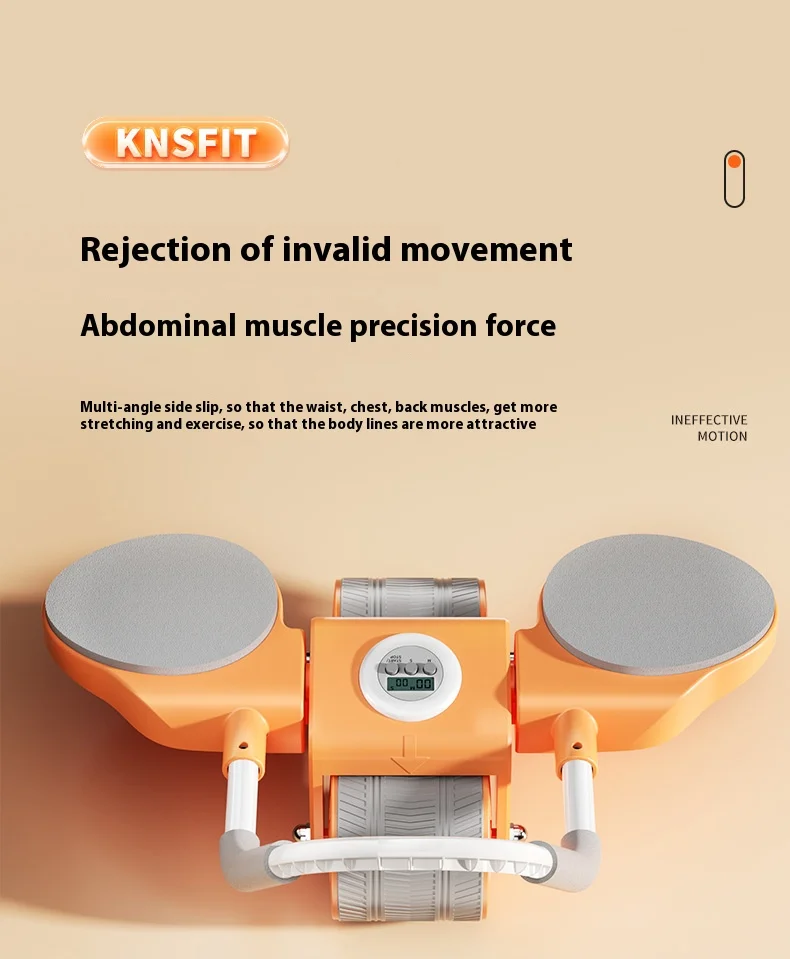 Digital Timed Abs Workout Abdominal Roller Automatic Rebound Abdominal Roller With Elbow Support And Knee Pads abdominal wheel abdominal fitness instrument abdominal workout aids