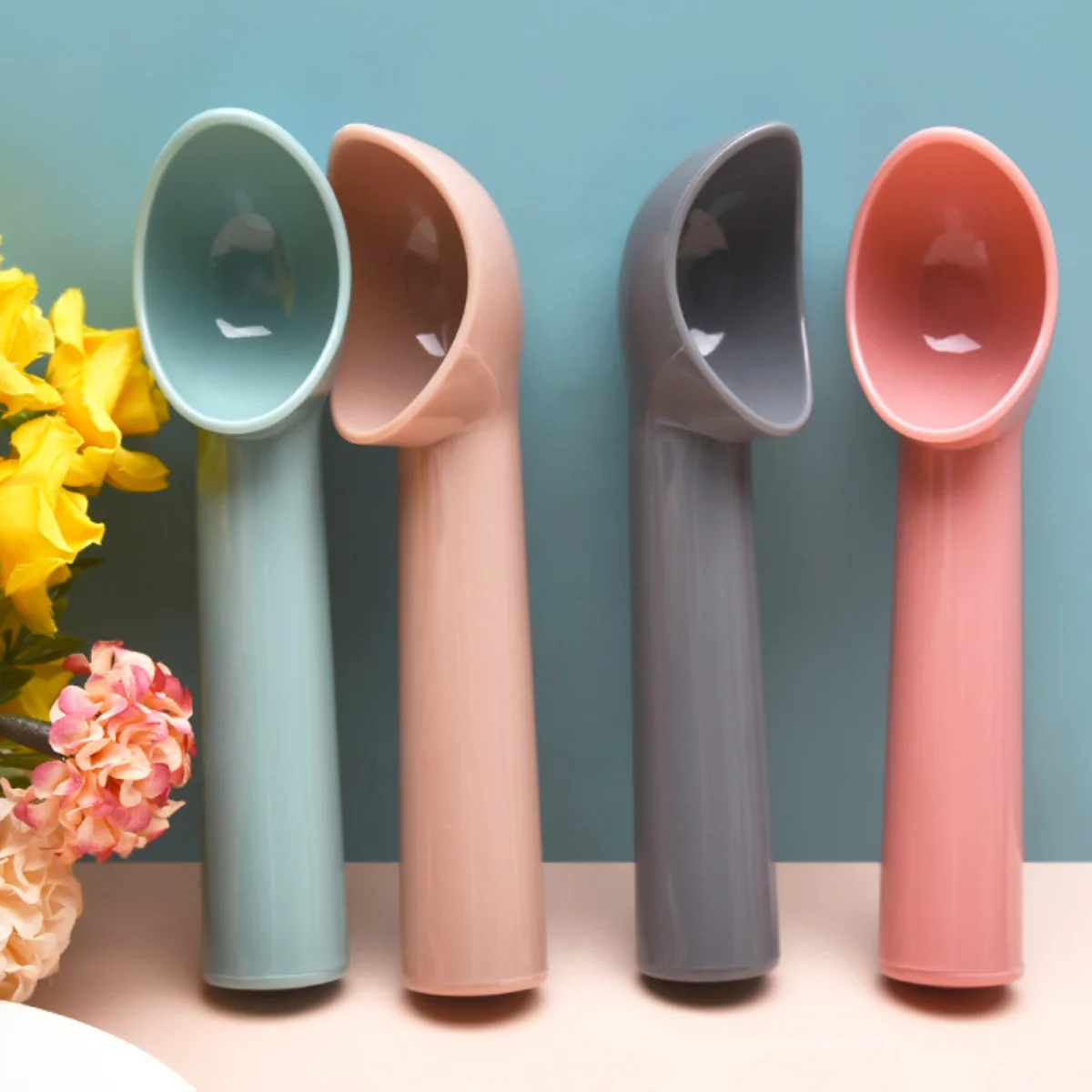 Ice cream scoop ice shovel scoop ice cream bowl spoon set Ice cream dessert spoon Popsicle fruit puree shovel Creative tea spoon Summer party Ice hockey making tool Kitchen accessories