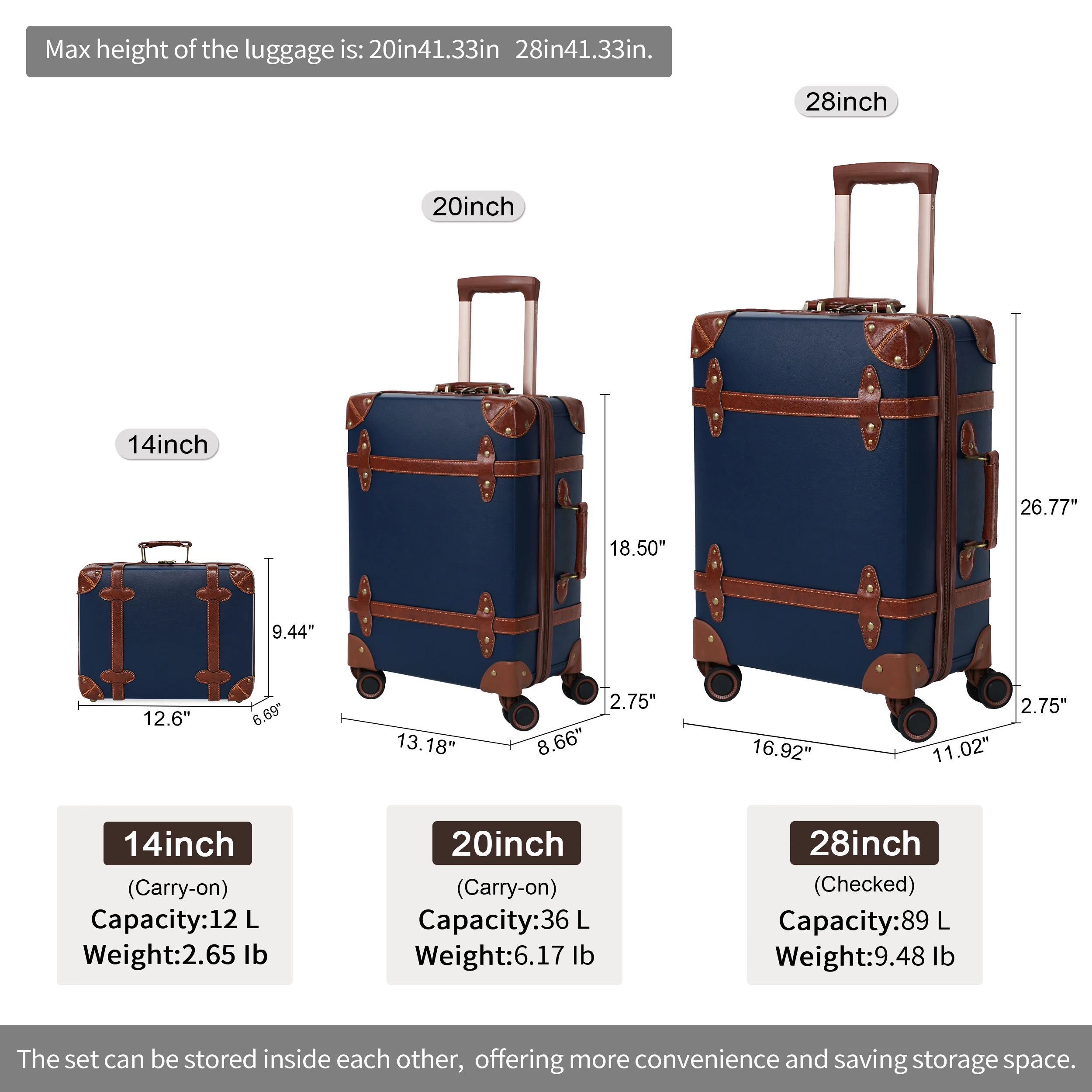 Shop urecity Womens Luxury Vintage Trunk Lugg – Luggage Factory