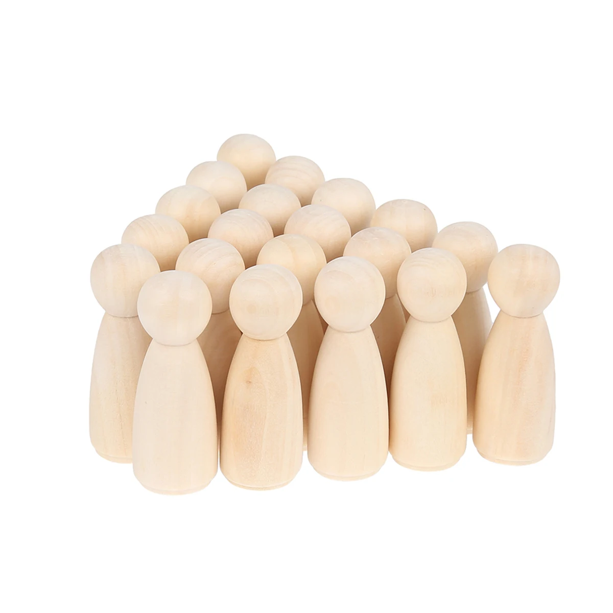 50pcs Wooden Peg Dolls Unfinished Baby 3-7cm Large Peg People