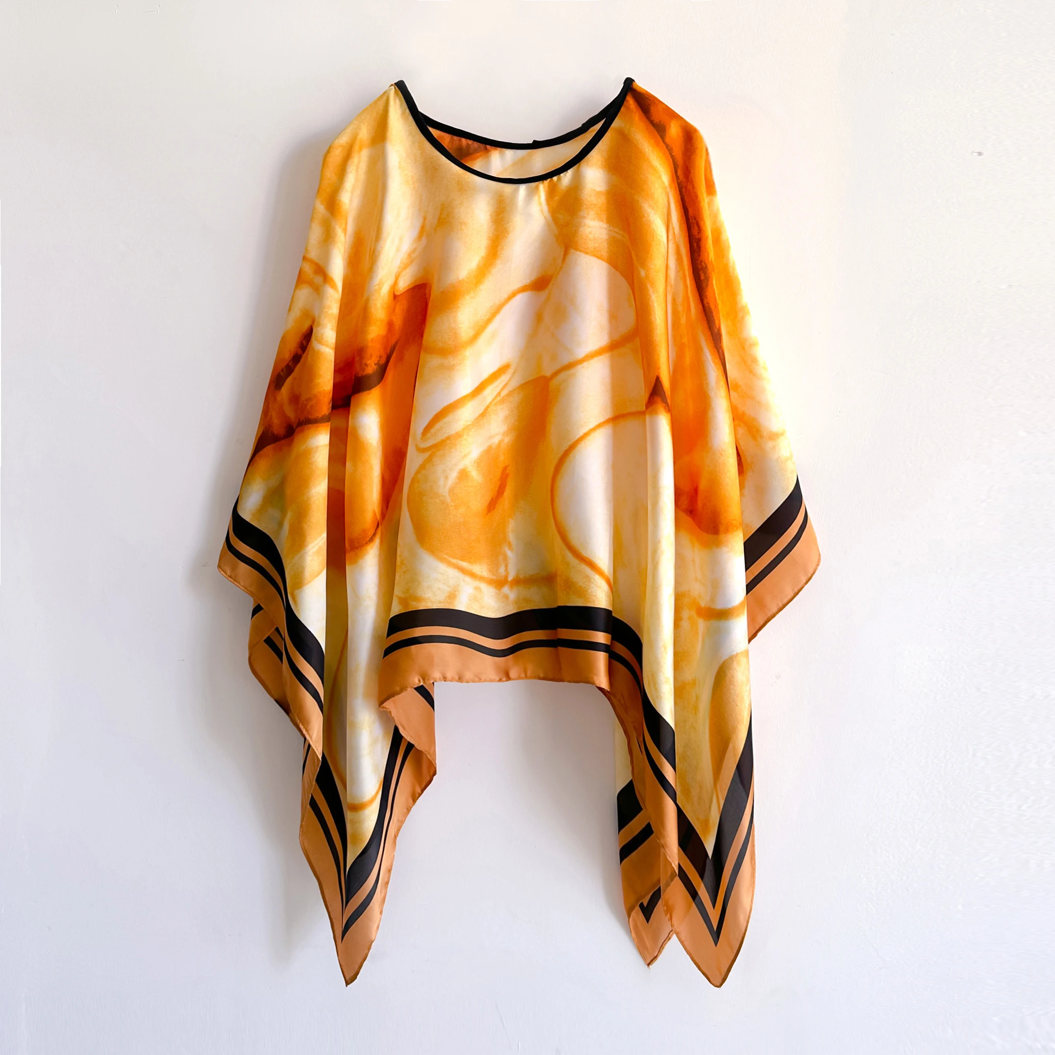 2024 Shawls Summer Beach Sexy Women Fashion Print Chiffon Smock Bikini Cover Up Loose Blouse Sunscreen Comfortable Poncho Hot