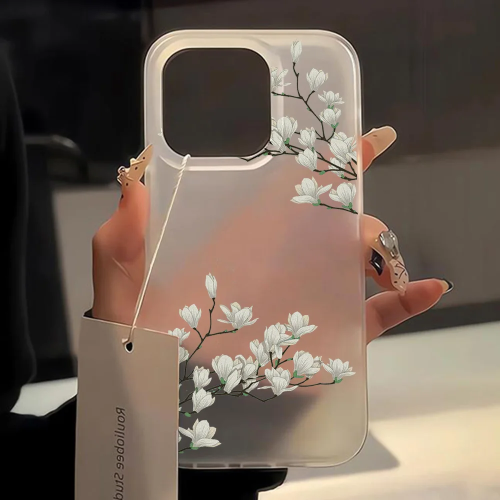 ตัวเลือกสินค้า เคสซิลิโคนกันกระแทก iPhone 16 Pro Max ลายดอกไม้