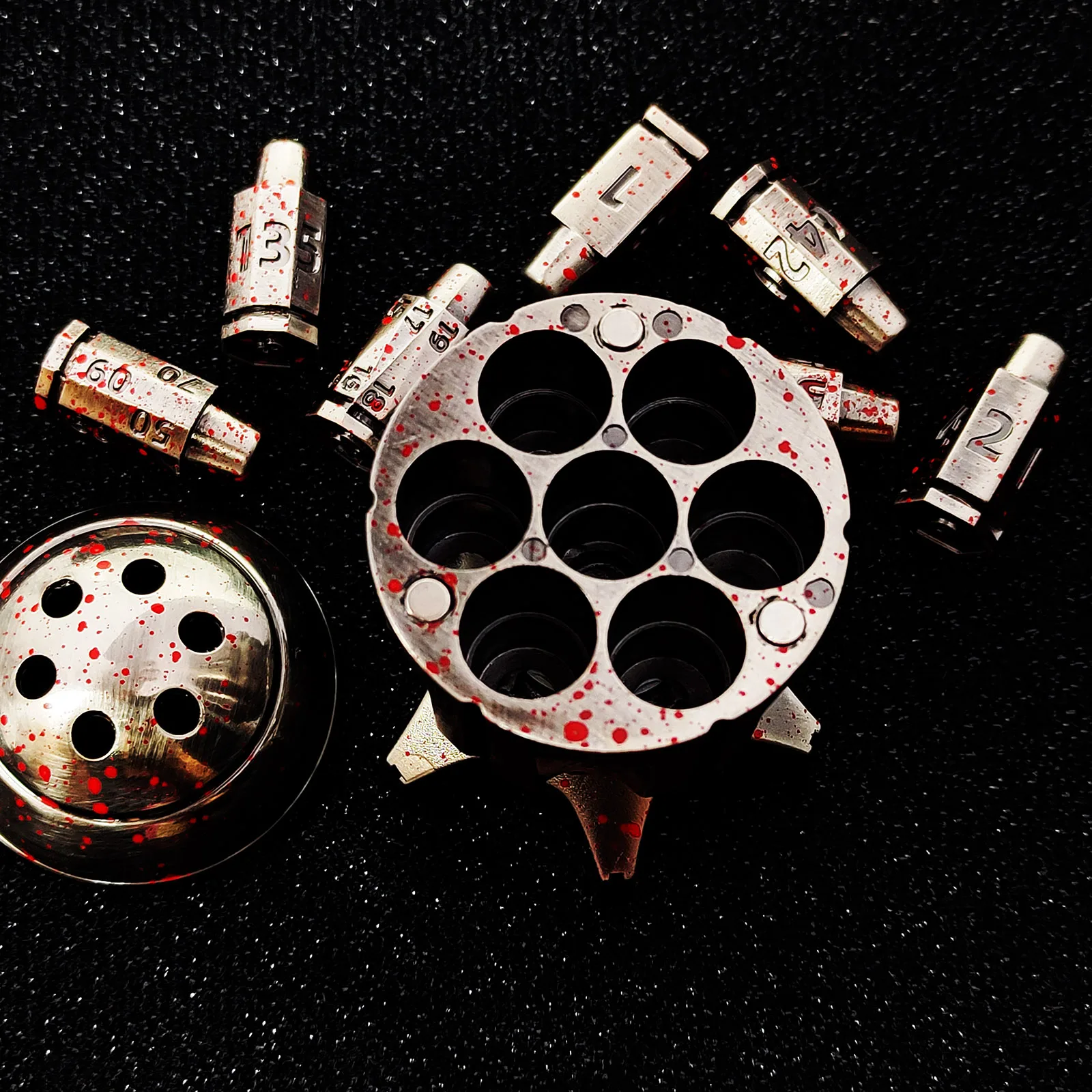Metal Bullets With Rotating Zoster Cylinders Polyhedral Dice Segpunk COC Run Board Game Device 3