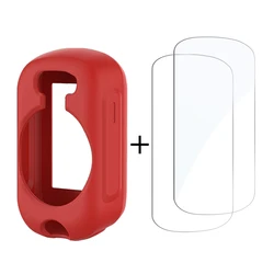 Premium Tempered Glass & Silicone Protective Case Set for Edge 550 850 (Red)