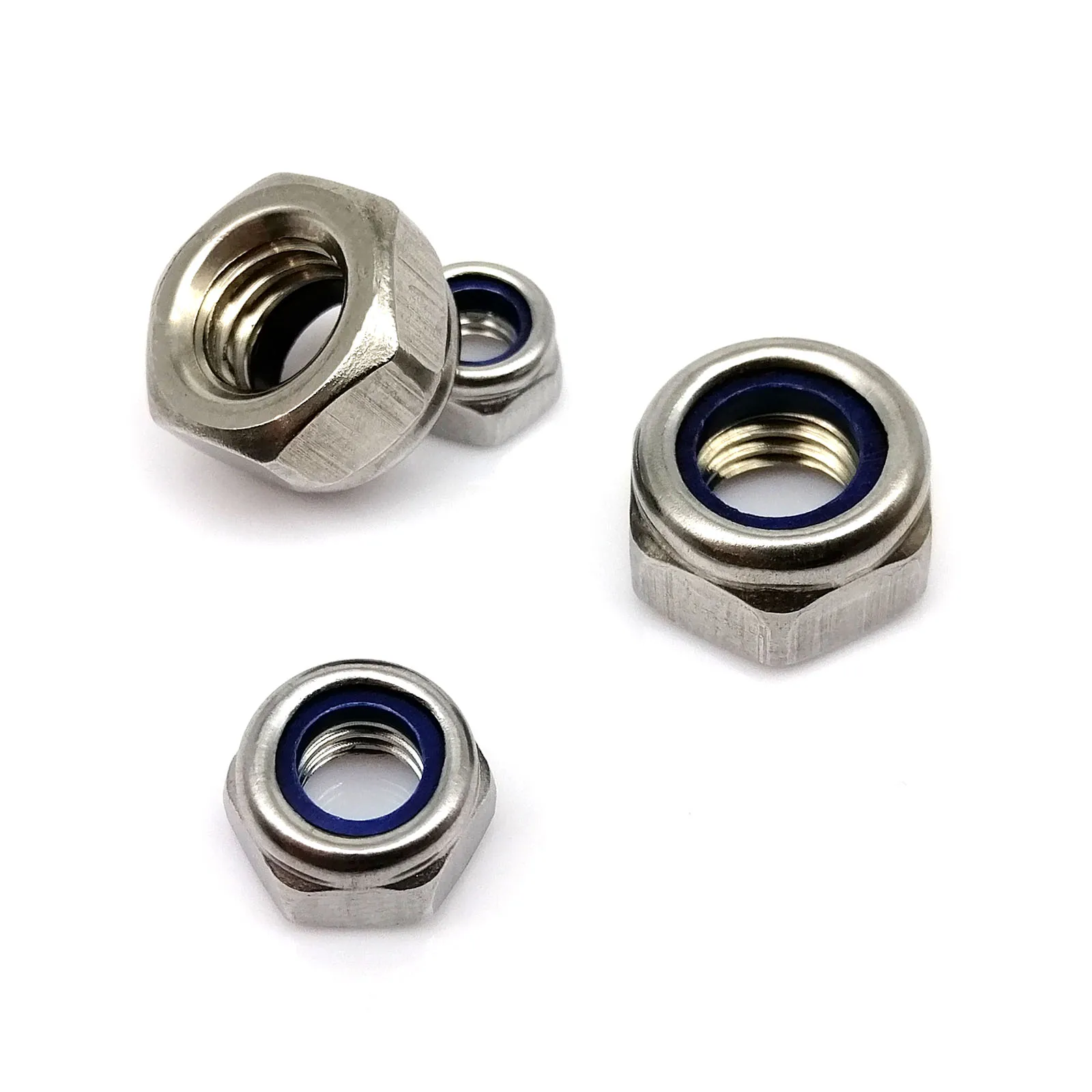 M2.5 M3 M4 M5 M6 M8 M10 M12 M16 DIN985 316 A4 Stainless Steel Hex Hexagon Nylock Locknut Nylon Insert Self Lock Nut nylon lock nut