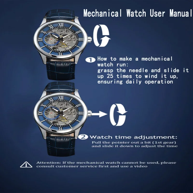 LONGLUX Automatic Waterproof Leather Wristwatch with Roman Numerals - Luxury Men's Gift