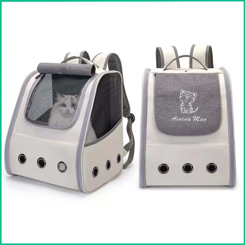 

Cat Carriers Multifunctions Large Capacity Color-matching Pet Cage for Travel Portable Foldable Cat Bag Breathable Dog Backpack
