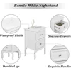 White Nightstand Set of 2, Nightstands with 2 Drawers, Bed Side Table/Night Stand, Small Nightstand for Bedroom 4