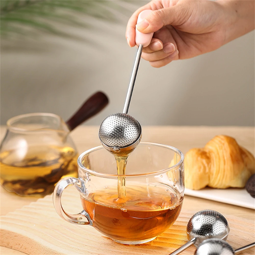 10pcs Long handle Stainless Steel Twisting Tea Ball Infuser for Loose Leaf Tea Strainers