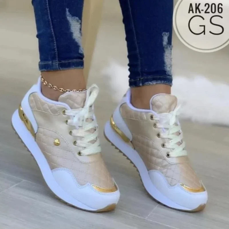2025 Women's Mesh Sneakers Patchwork Lace Up Flat Shoes for Women Lightweight Female Shoes Classic Versatile Zapatillas De Mujer