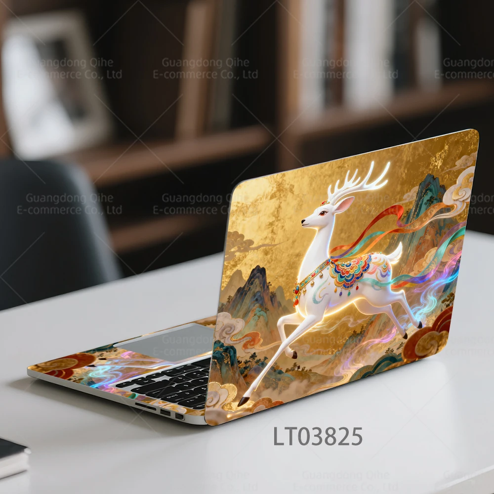 크리에이티브 크리스마스 타운 9색 신성한 사슴 카라멜 커피 고양이 노트북 스티커, 2장 방수 내마모성