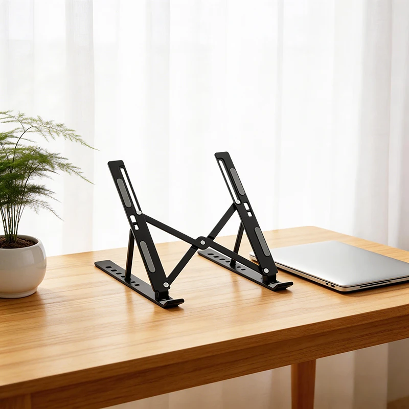 알루미늄 합금 노트북 스탠드 태블릿 홀더 7단계 조절 가능 최대 17.3인치 화면까지 사용 가능한 휴대용 스크린 장치 보관함