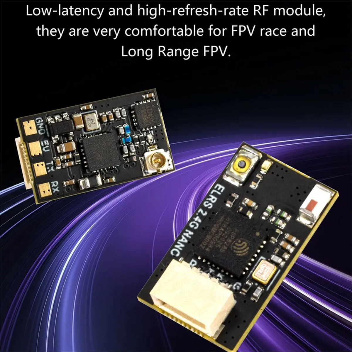 추수감사절 기념 2.4GHz ELRS 수신기(T-안테나 포함) 저지연 모듈 나노 수신기 (FPV 레이스 및 장거리 FPV용)