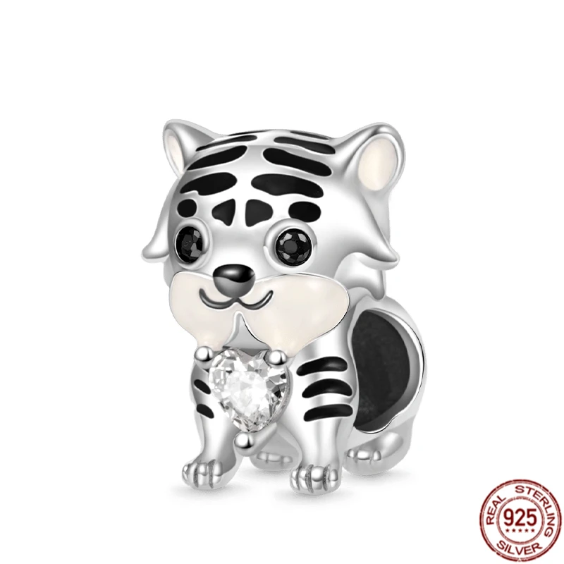 Well Sell Fox Hedgehog Elephant Lion Tiger 925 Sterling Silver Dangle Charm Beads Fit Original Pandora Bracelet Fashion Jewelry images - 6