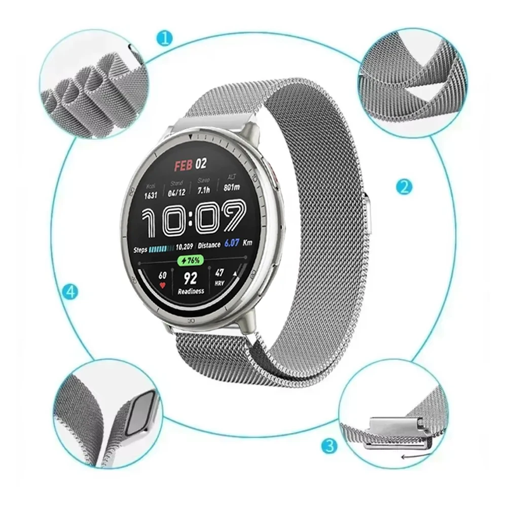Sleek Milanese Magnetic Watch Strap - Premium Stainless Steel Mesh Band for Smartwatches (20mm/22mm)