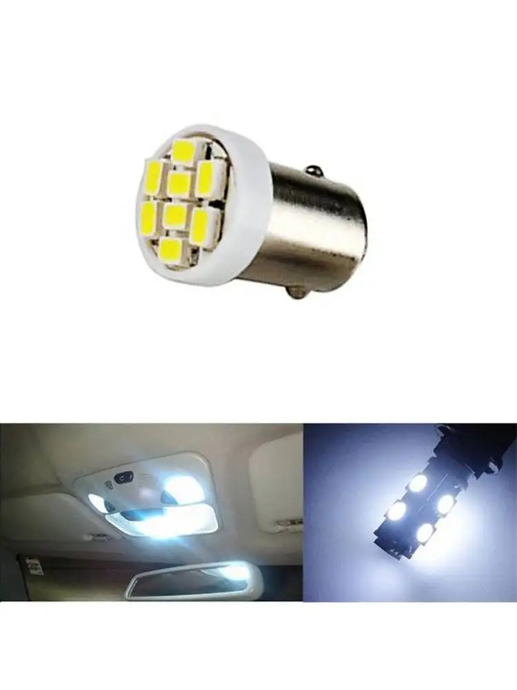 

10 шт., BA9S 8SMD T4W, 8 лампочек, 1206 дюйма