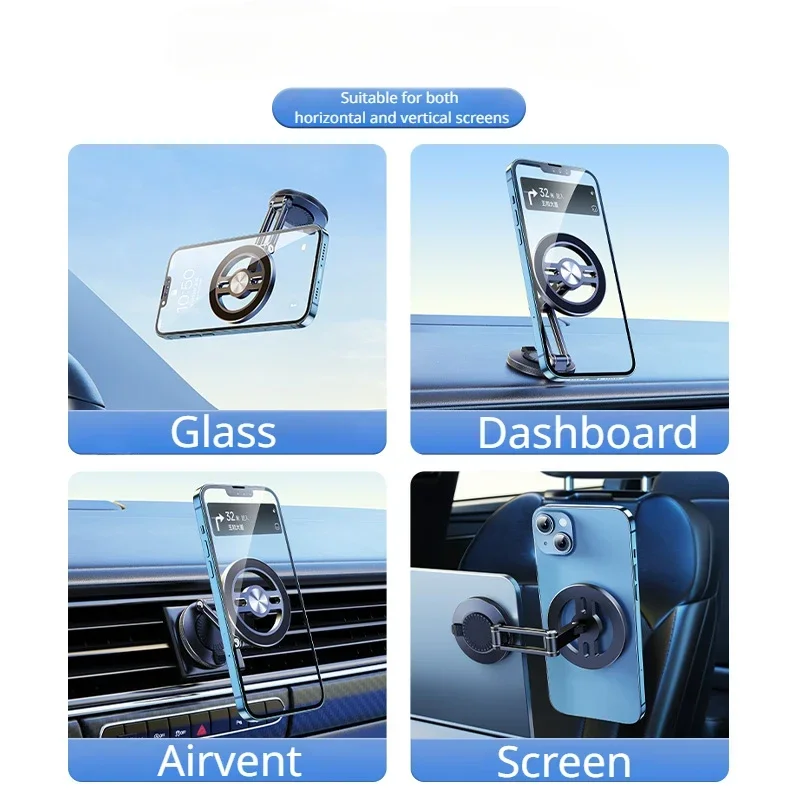 Eary for MagSafe Car Mount Strong 3M Adhesive Magnetic Phone Holder for Car Dash HandsFree 360°Rotation for iPhone 16 15 14 13
