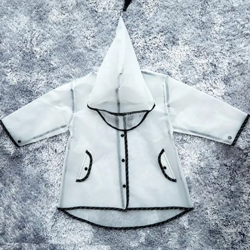 Hooded Kids Raincoat Clear Jacket Rain Coat Durable Lightweight Rain Wear For Girls Boys Children, S, M, L, XL, XXL дождевик