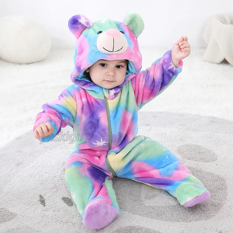 

Colorful Bear Costume Newborn Baby Clothes Boy Girl Romper Onesie Cosplay Bebe Bodysuits Kids Winter Soft Outfit Halloween Suit