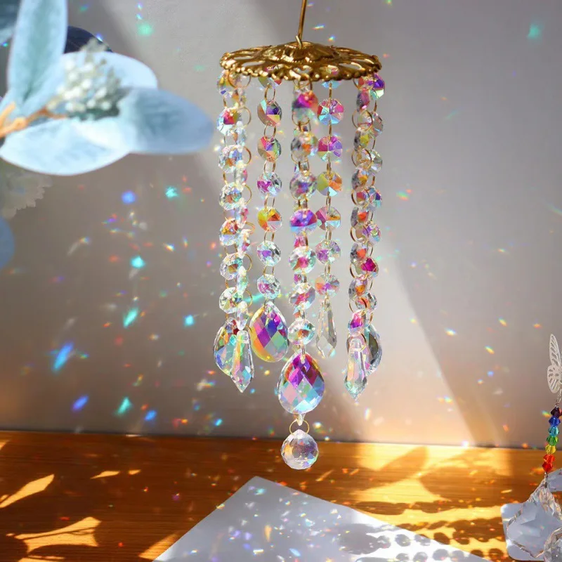 Crystal Color Colorful Pendant Glass Wind Chimes 6