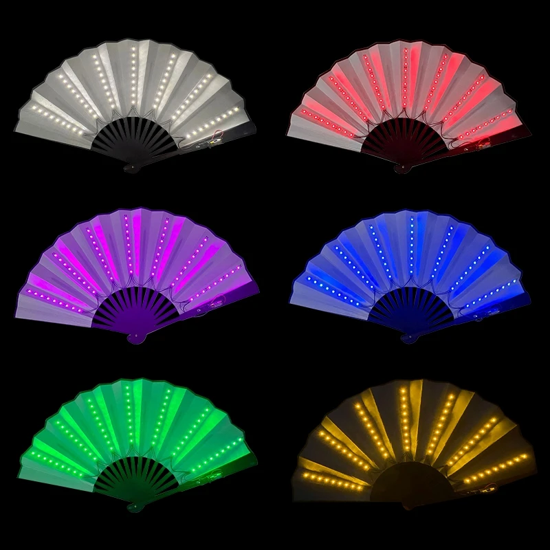Description Picture 4 of itemLED Luminous Foldable Fan Glow Dancing Light Fan Night Performance Party Decoration Glow In The Dark Supplies Decor