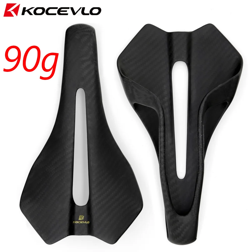 KOCEVLO carbon fiber road saddle MODEL Carbon Fiber Road Saddle, ultralight 90g integrated designed full carbon hollow breathable bike seat cushion