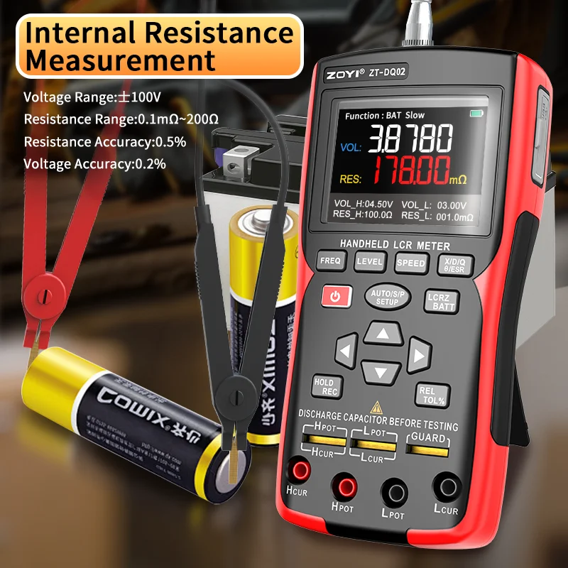 ZOYI ZTDQ02 고정밀 LCR 브리지 미터 100Hz-100kHz ESR 테스터 커패시터 인덕터 저항 배터리 내부 저항 Mu