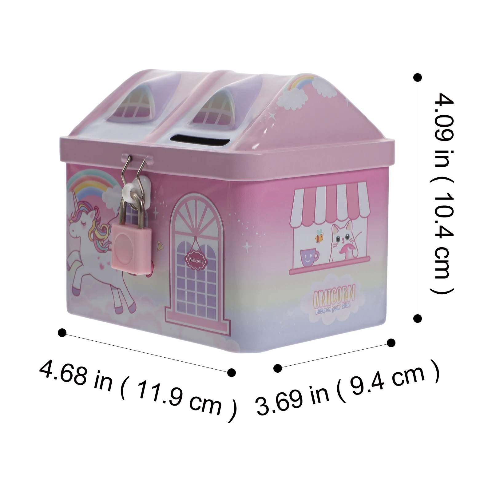 Metal Piggy Bank Kids Unbreakable Coin Bank Money Jar Small Size Money Saving Box Metal Rainbow Lockable