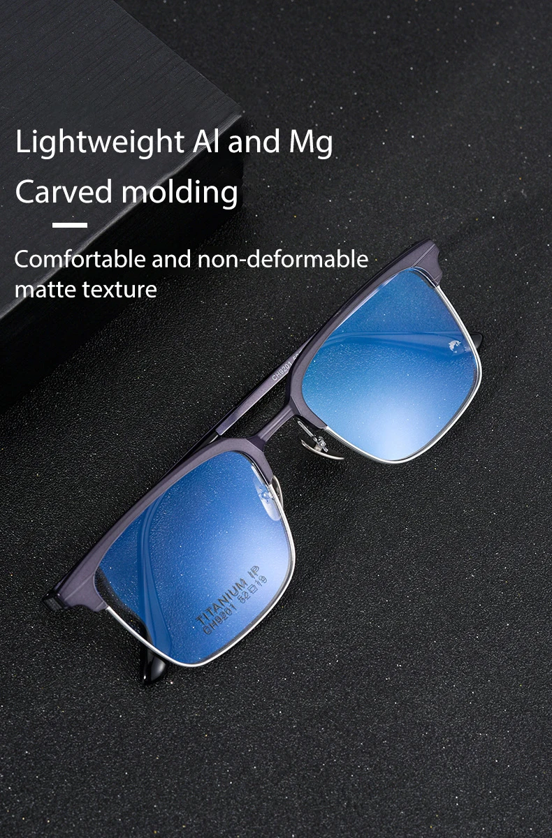 Handoer Women's Full Rim Square Titanium Eyeglasses Inside View