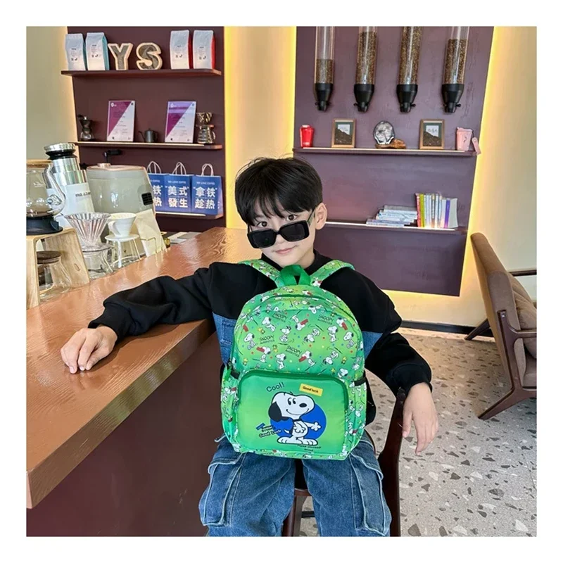 Snoopy Children's backpack Cartoon Printed Boys' Backpack Kindergarten Middle Class Schoolbag Cute Girls' Backpacks 34x27x12cm 4
