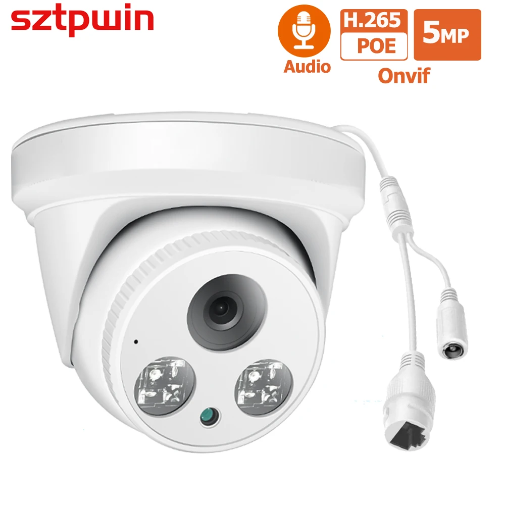 5MP Mini Dome POE IP Camera ONVIF H.265 Audio Record CCTV Face Detection Indoor Security Video Surveillance XMEYE