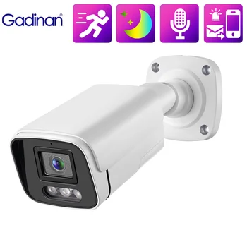 Gadinan 야외 오디오 컬러 나이트 비전 IP 카메라, 금속 POE CCTV, 홈 보안 보호, 비디오 모니터링, Linklemo, 4K, 8MP