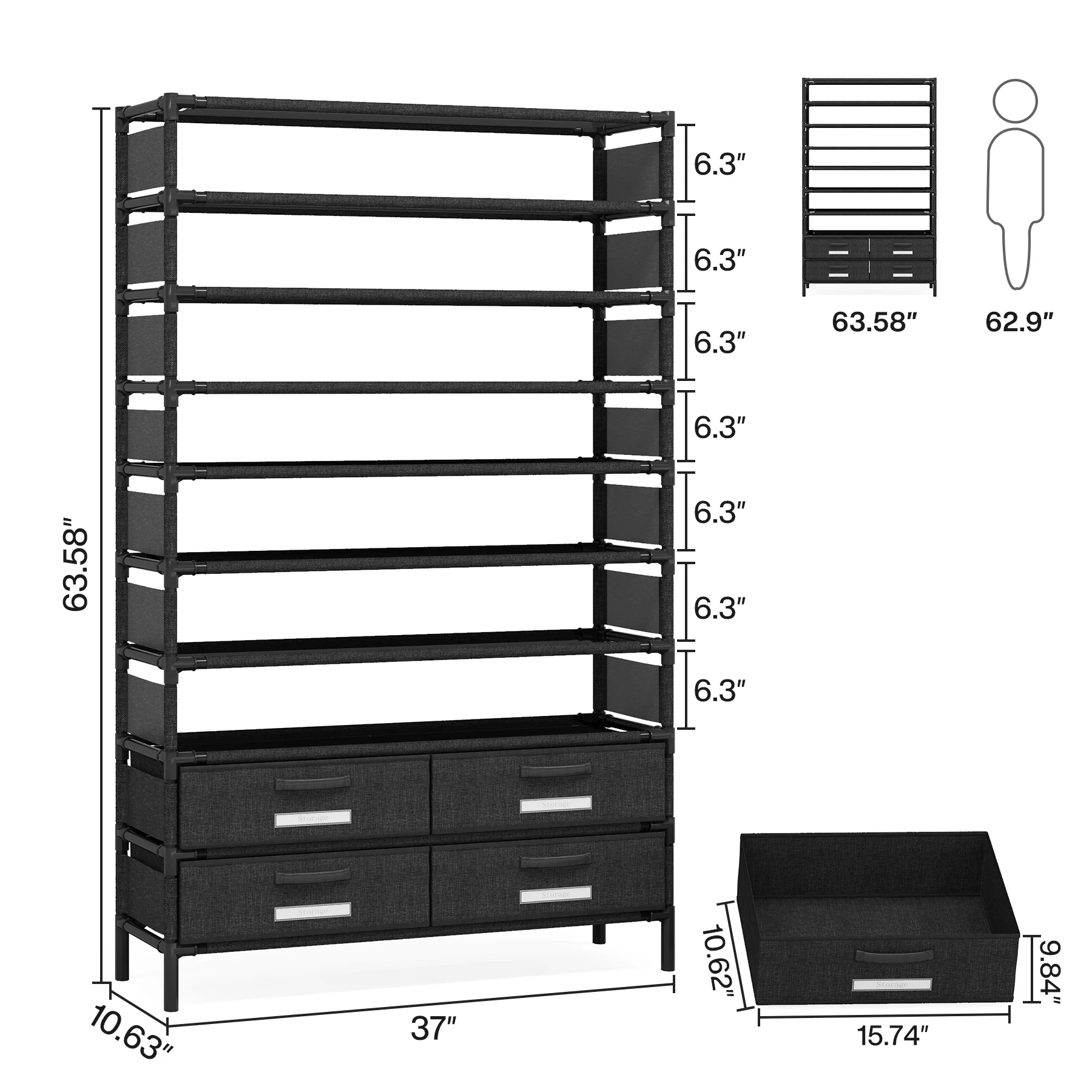 10-Tier Shoe Rack Organizer 6