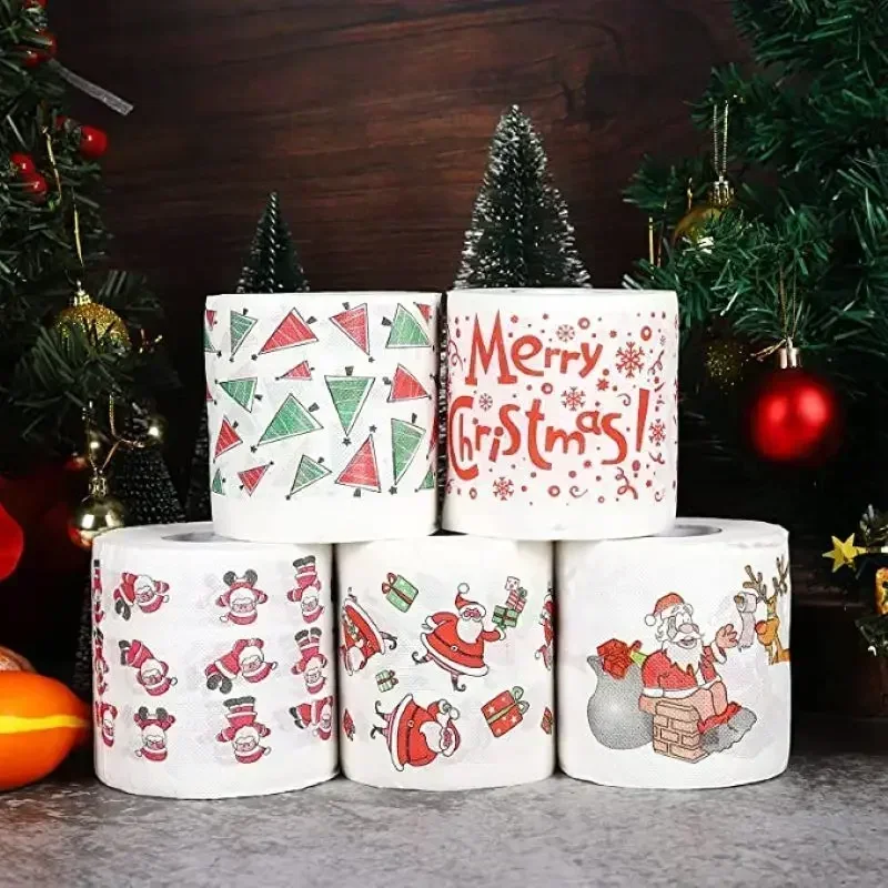Home Santa Claus Christmas Toilet Roll Paper Supplies Xmas Tissue New Year toilet roll paper paper tissue