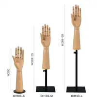 Window Display Props Joint Wood Hand Model Comic Sketch Hand Model Imitation Wooden Grain Hand Fake Hand Female Jewelry Display 2
