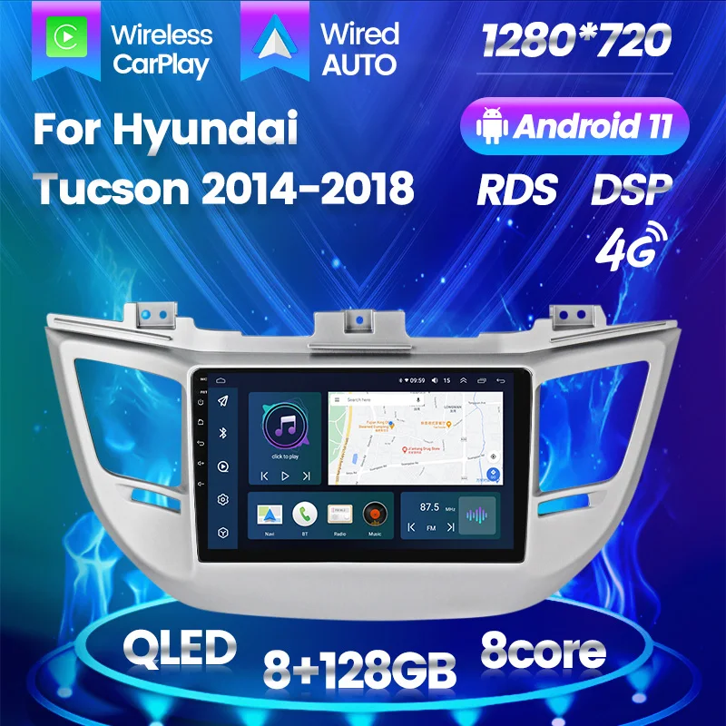 

Android 11 All In One Car Video Player For Hyundai Tucson 3 2015 - 2018 GPS Navigation Carplay 8G 128G 8Core DSP RDS FM No DVD