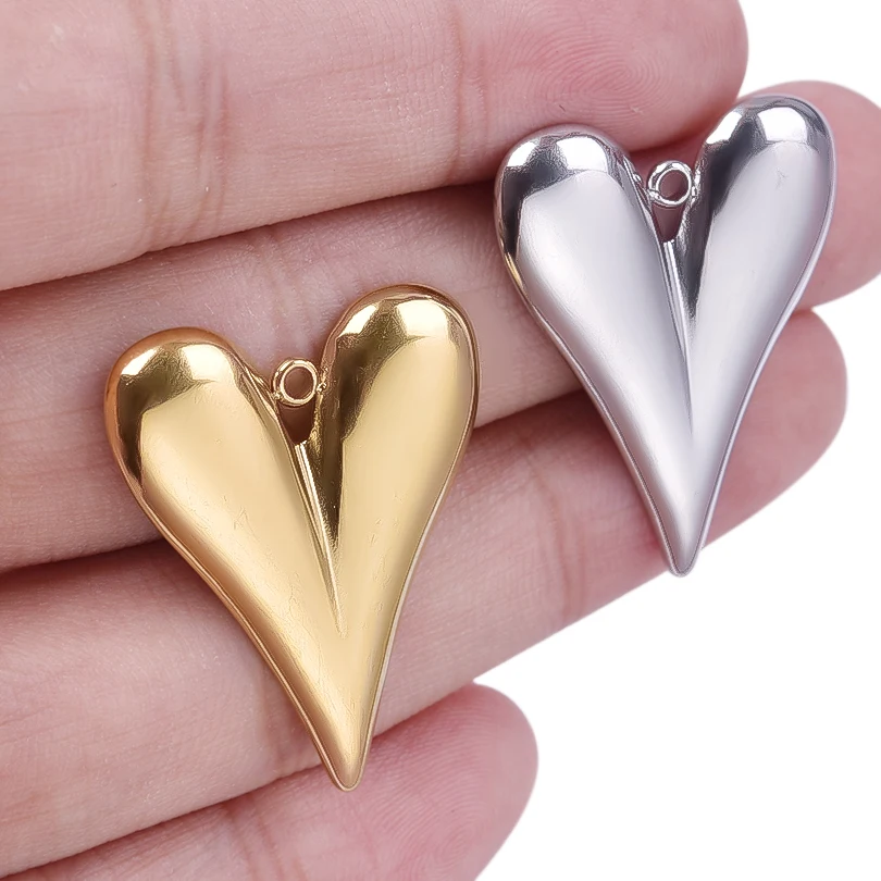 20 ciondoli a forma di cuore in acciaio inossidabile da 13 mm